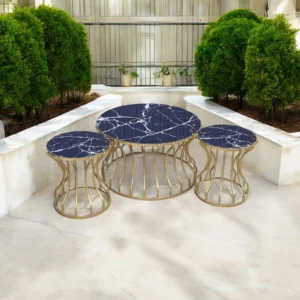 Three Pieces Round Cage Table Set2